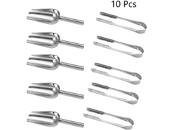 Pinças De Cozinha Elegantes De Aço Inoxidável, Pinças Antiderrapantes Perfeitas Para Sorvetes, Doces, Gelo Picado, Nozes E Muito Mais. 5 Pinças De Gel
