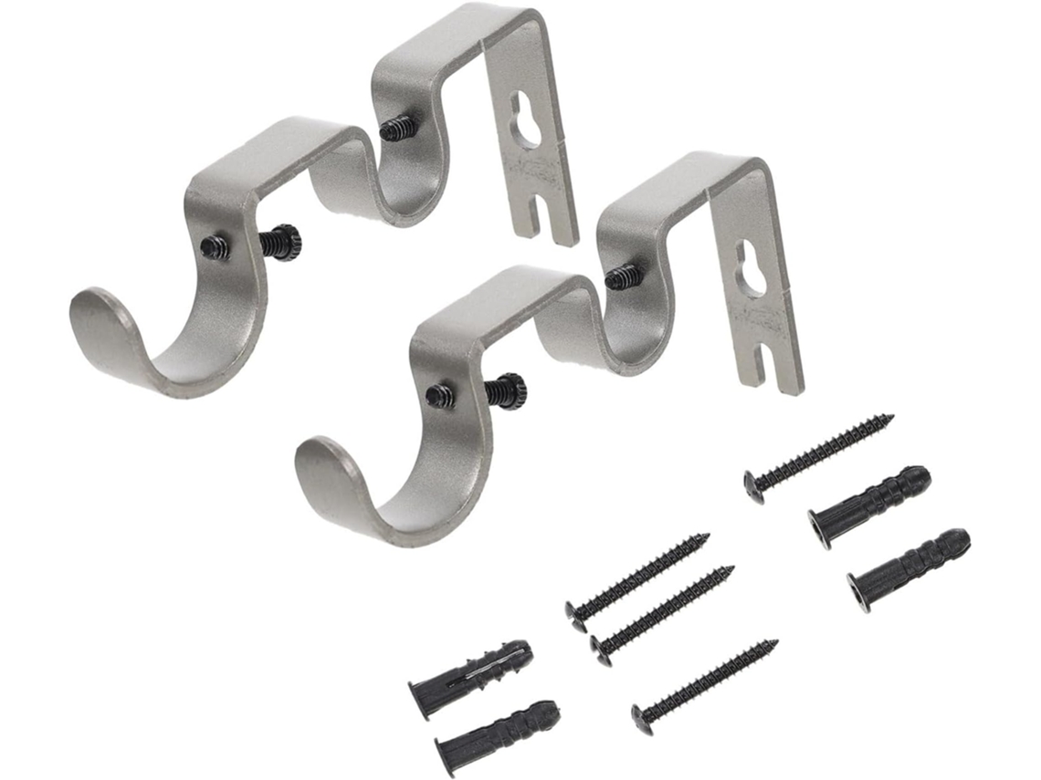 Conjunto De 2 Suportes De Ferro Reforçados Para Varão De Cortina, Acessórios Para Varão De Cortina Com Fixação Sólida Conjunto De 2 Sup