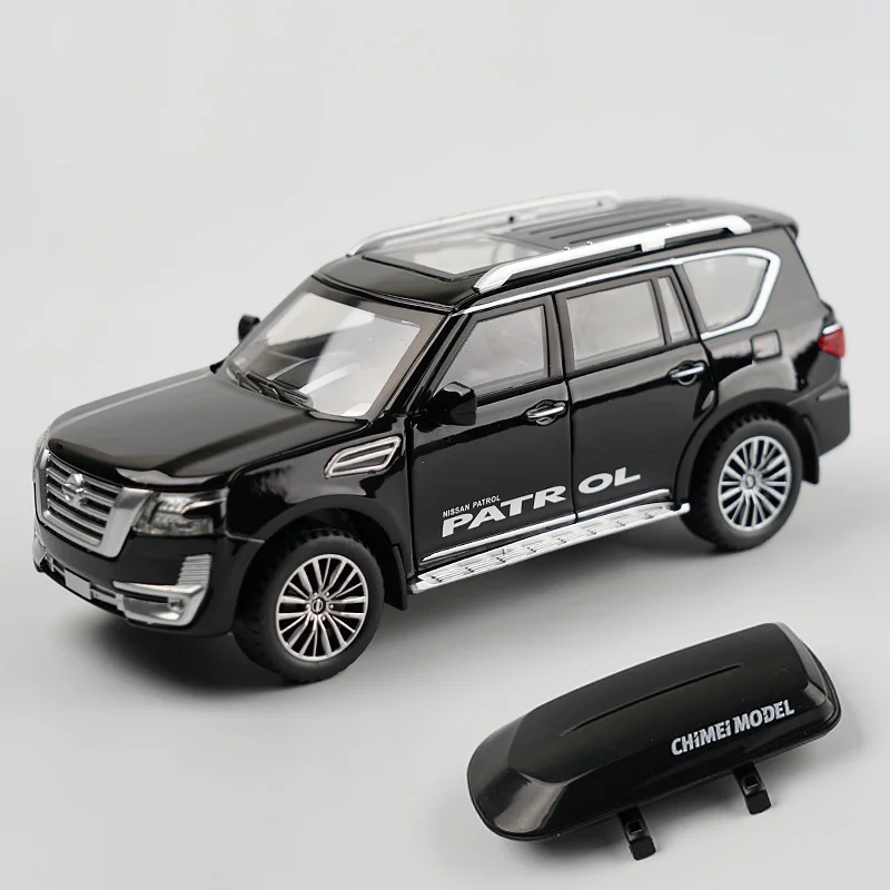 (preto) Miniatura De Carro Em Liga Metálica Fundida Na Escala 1:32 Com Suporte De Viagem E Efeitos De Som E Luz.