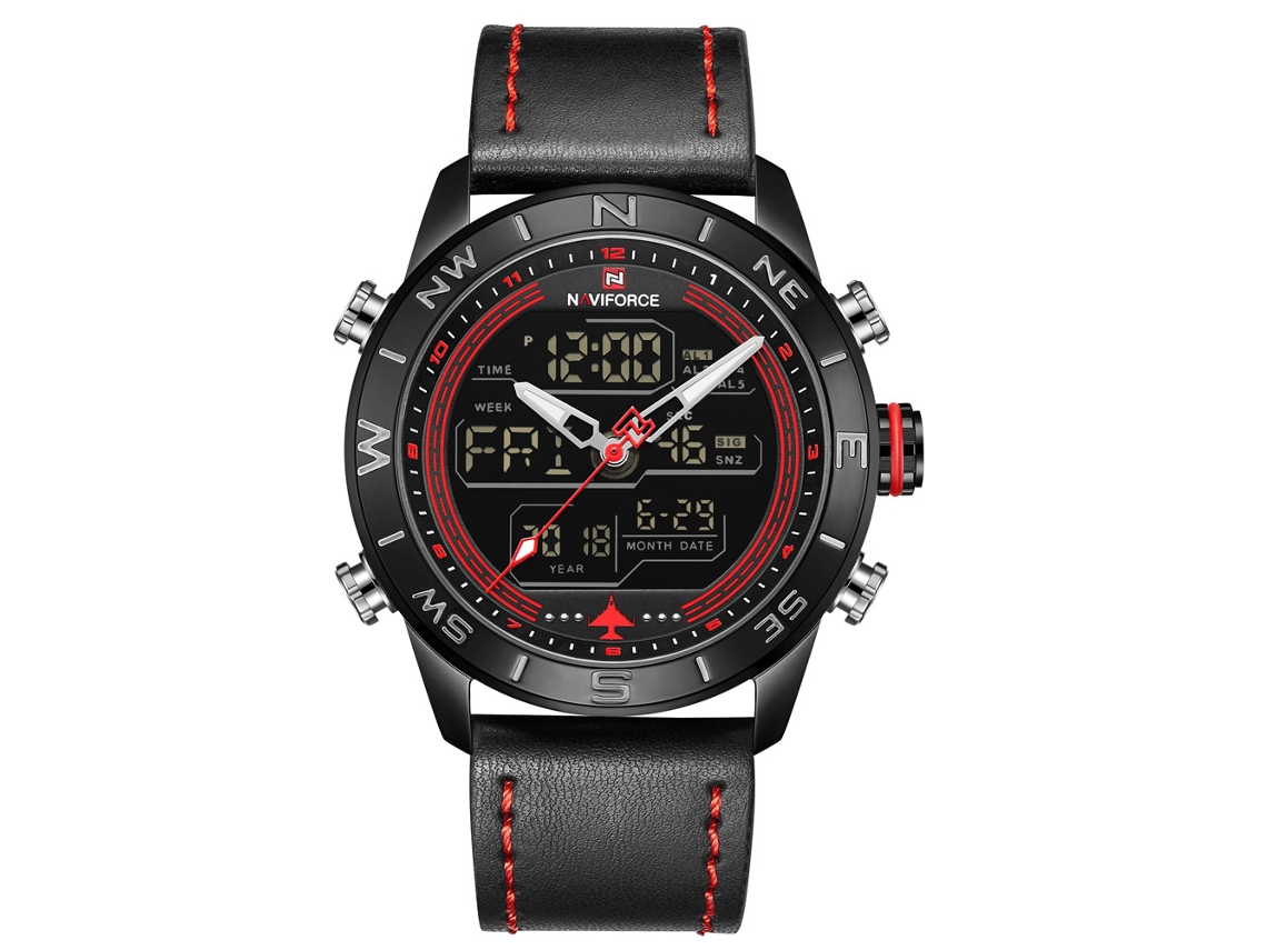 Relógio Eletrônico Masculino de Quartzo com Pulseira Pu, Resistente À Água, Estilo Moderno