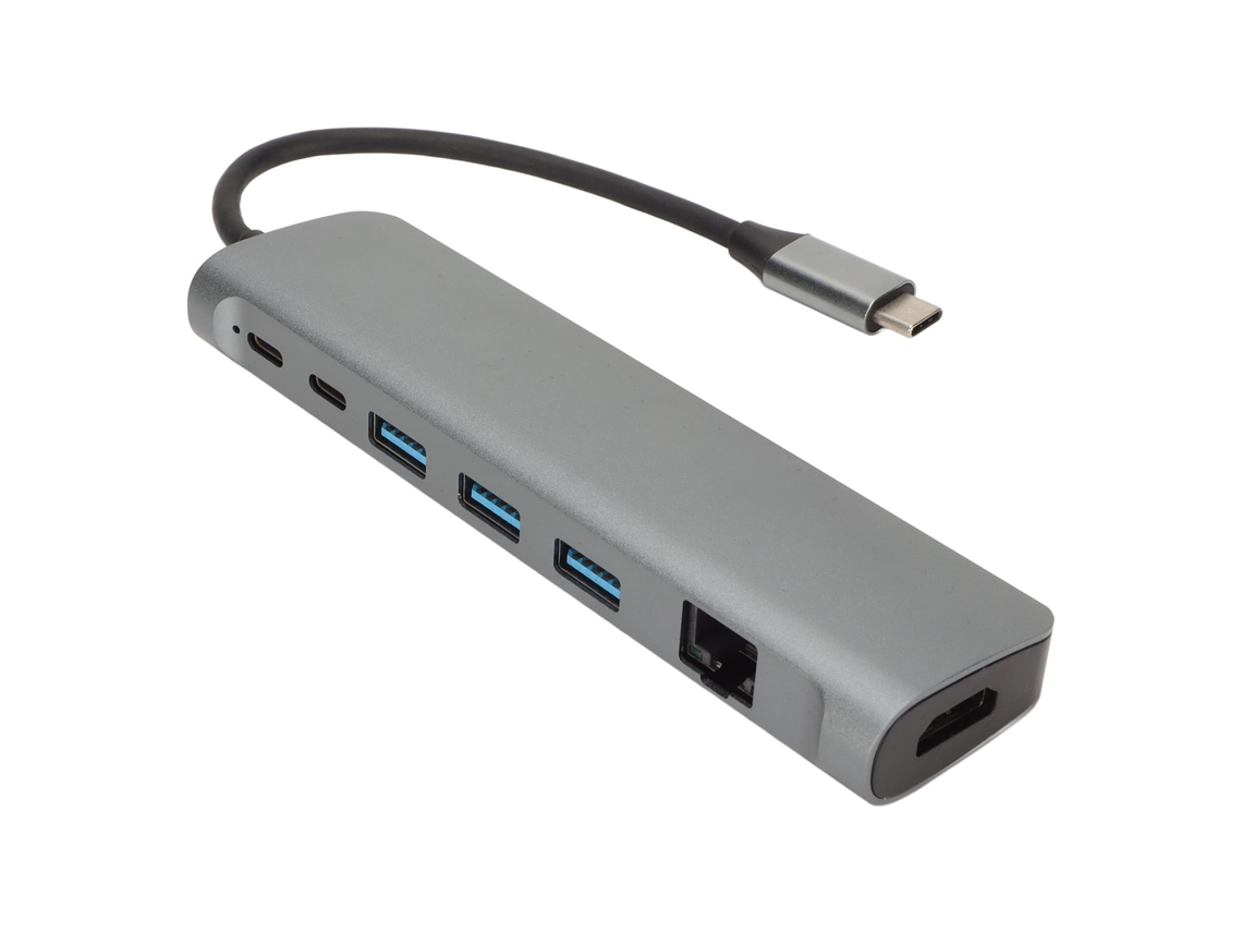 Hub Usb-c 9 Em 1 (converte Para 3*usb3.0, Suporta 4k Hd)