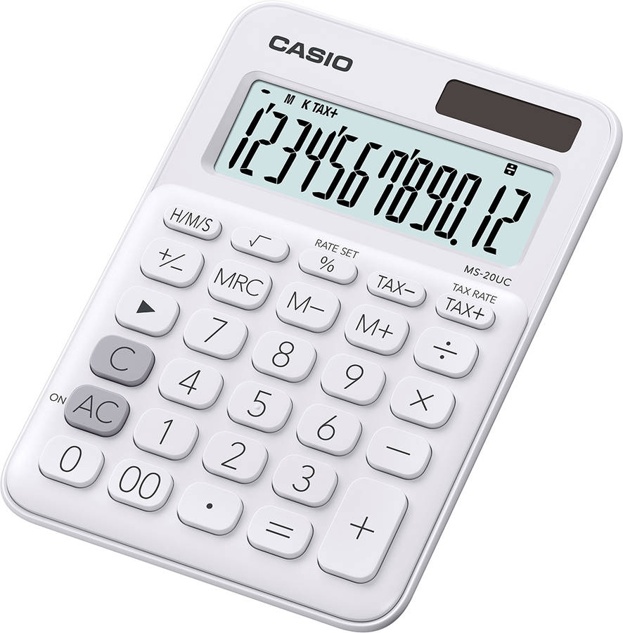 Calculadora Básica CASIO MS20UCPK Branco (12 dígitos)
