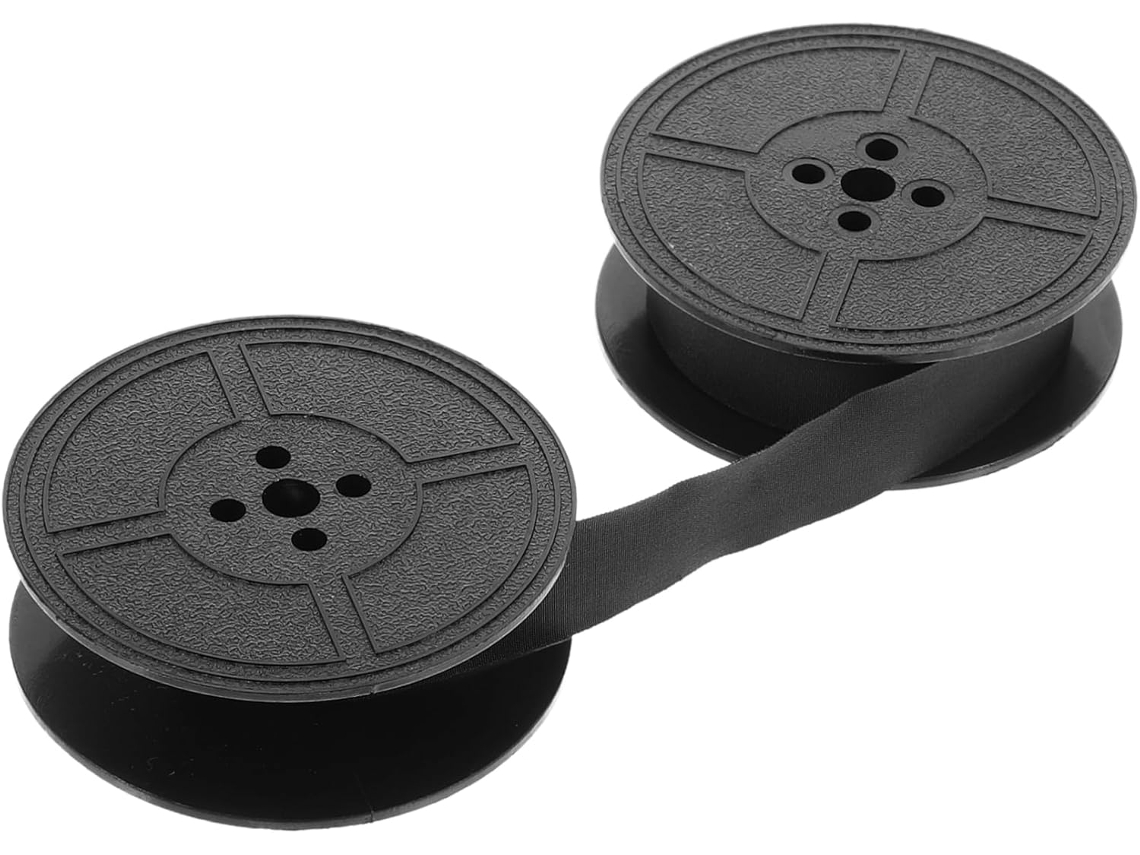 Fita Preta Para Máquina De Escrever, Carretel Duplo, Tinta Durável, Compatível Com Máquinas De Escre Gokoco