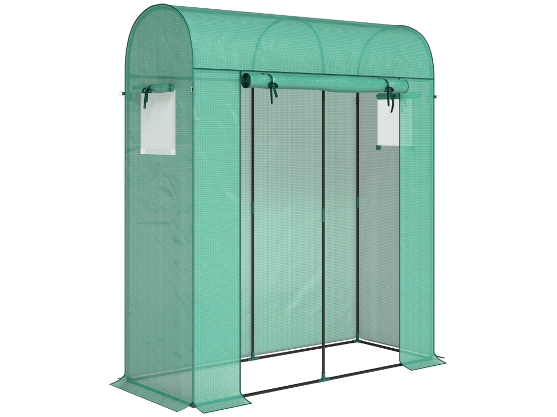 Estufa Tomates Túnel Porta Janela Arco 170x68x200cm Verde BRAVENTO