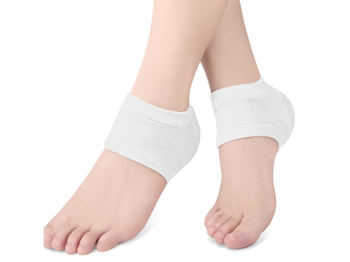 Calcanheiras Anti escaras Confortáveis Protetor HENTEN HOME Meias de Gel Anti fissuras Branco 2 Pars