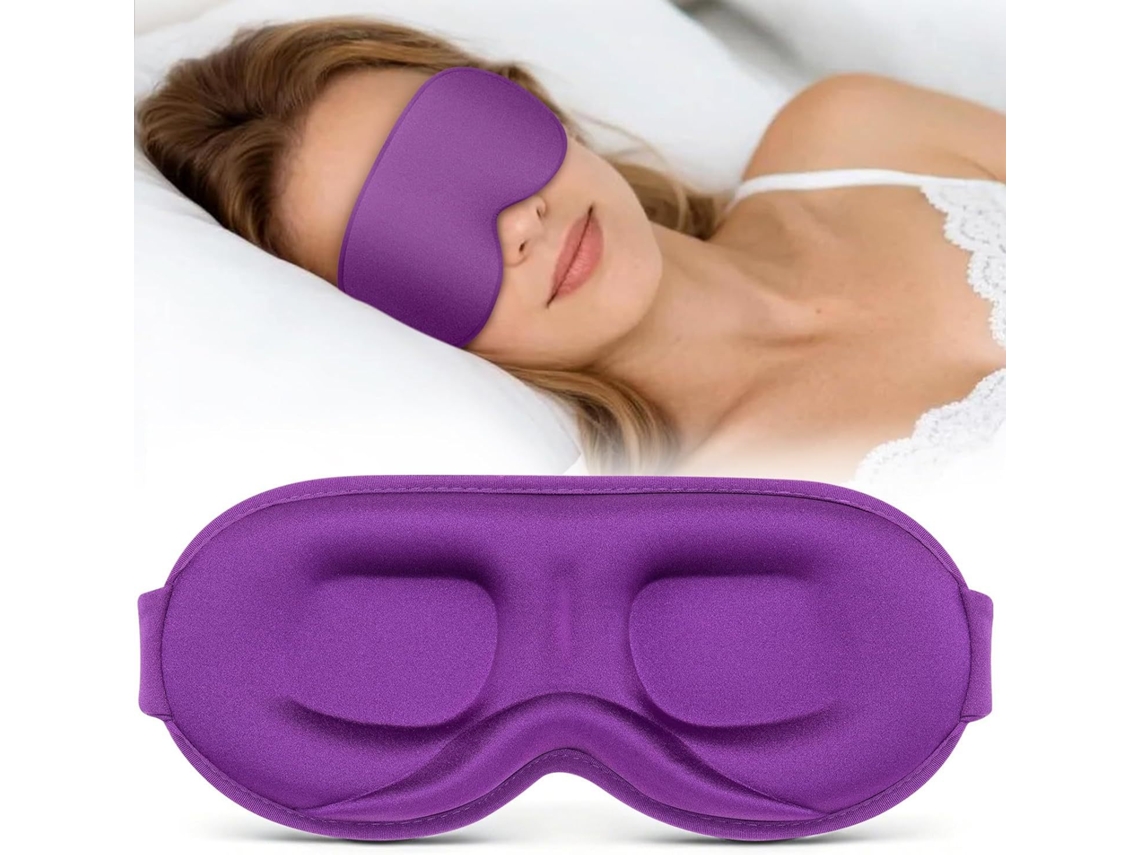 Máscara De Dormir Para Homem E Mulher proteção Contra As Pestanas Sem Pressão, Ideal Para Viagens De Avião. Roxo Hexinyigjly