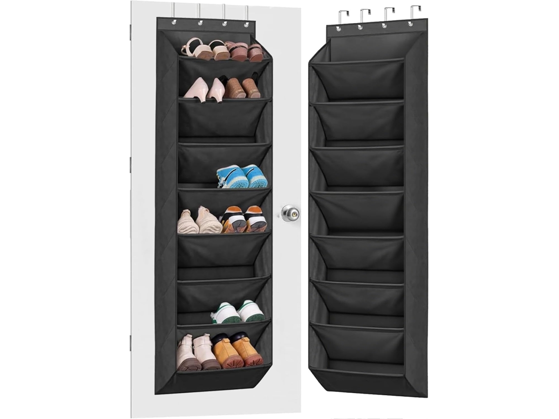 Organizador Sapatos Porta com 8 Bolsos, Até 20 Pares, Preto ZYBLSSBB
