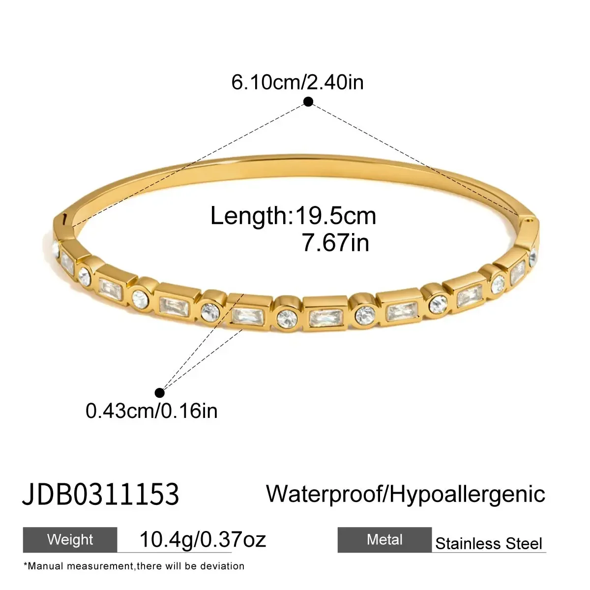 Pulseira Geométrica Multicolorida Com Zircônias, Um Presente Elegante E Simples Banhado A Ouro.