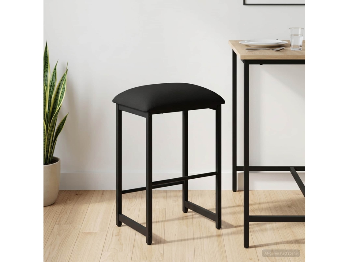 Vidaxl Banco De Bar Preto 40 X 32 X 64 Cm Derivados De Madeira