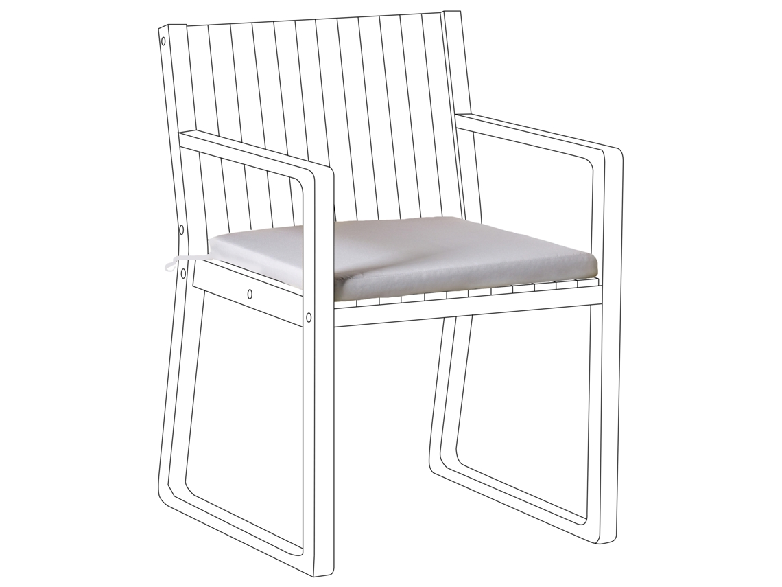 Almofada Para Cadeira De Jardim Sassari Premium 46 X 46 Cm Cinzento Claro