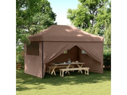 Vidaxl Tenda P/ Festas Pop-up Dobrável Com 4 Paredes Laterais Castanho