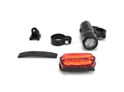 Kit de Luzes para Bicicleta com Lanterna Dianteira e Traseira À Prova de Água e Choques 5led | S/MARCA