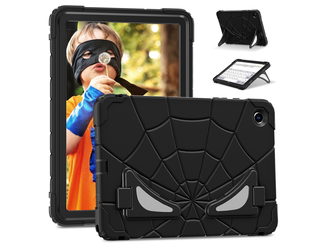 Suporte De Silicone À Prova De Choque Infantil Para Samsung Galaxy Tab A9 Plus 11 Polegadas Preto Sfushos