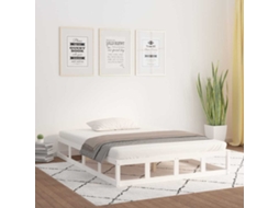 Vidaxl Estrutura De Cama 120x200 Cm Madeira Maciça Branco