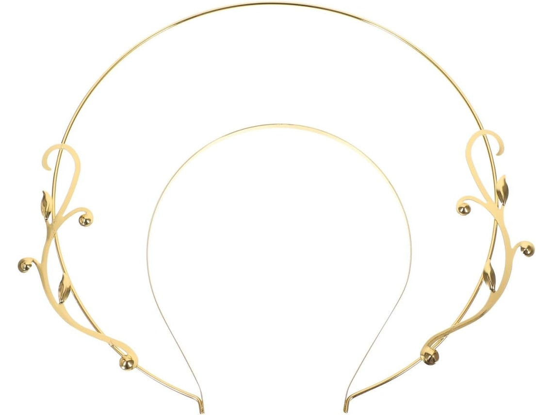 Elegante Tiara em Golden League, Feita À Mão, Chique Vintage Style para Mulher.