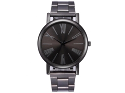 Reloj Analógico De Cuarzo Con Correa De Acero Casual Unisex (negro)