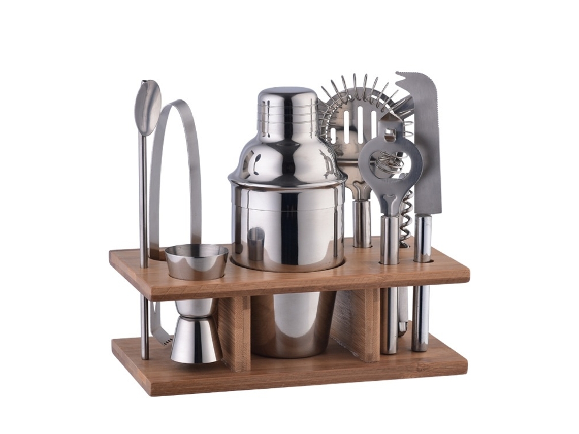 Tressino Rack De Madeira Com Ferramentas De Bambu Para Bartending K9 2
