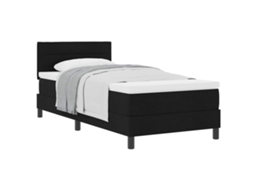 Cama Box com Colchão com Cabeceira Preto Tecido MAISON EXCLUSIVE 90x200 cm