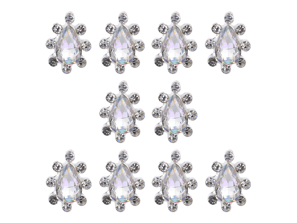10pcs Decoração De Unhas Com Zircão E Strass De Liga Glitter Gotas De Metal Para Manicure E Artesanato Diy 01268