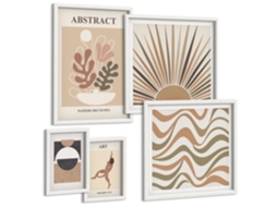 Conjunto De Pinturas Abstrações Vegetais Estilosas Espelharte (5 Peças)