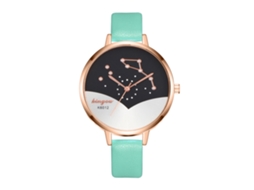 Relógio de Pulso Feminino de Quartzo Analógico com Pulseira Pu Casual Simples Estudante (menta)