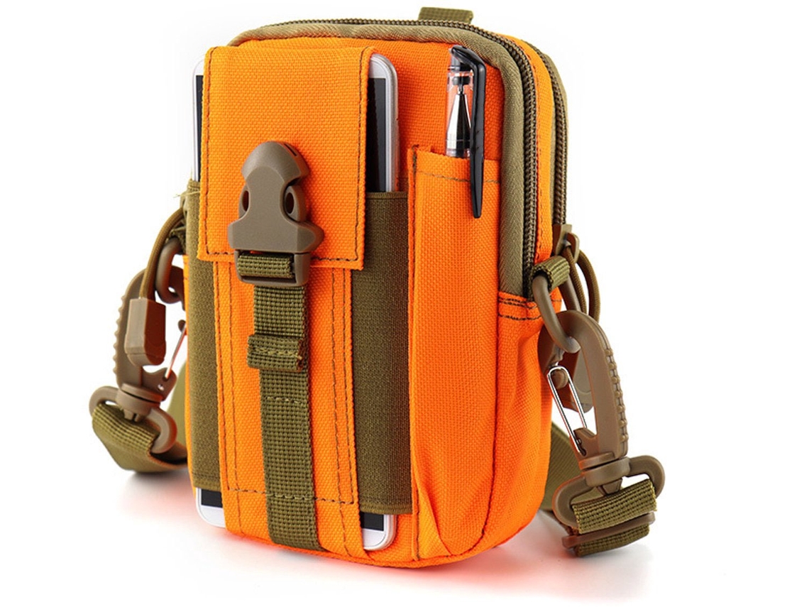 Pochete Esportiva, 6 Cm, 5 X 10 6, Caminhada, Camping, Viagem, Cor Laranja AQUAFORGE