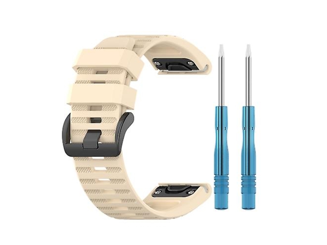 Lurelia Pulseira, Compatível Com Smartwatch Garmin Fenix 6 22mm Silicone Liberação Rápida Bege, Acabamento Moderno