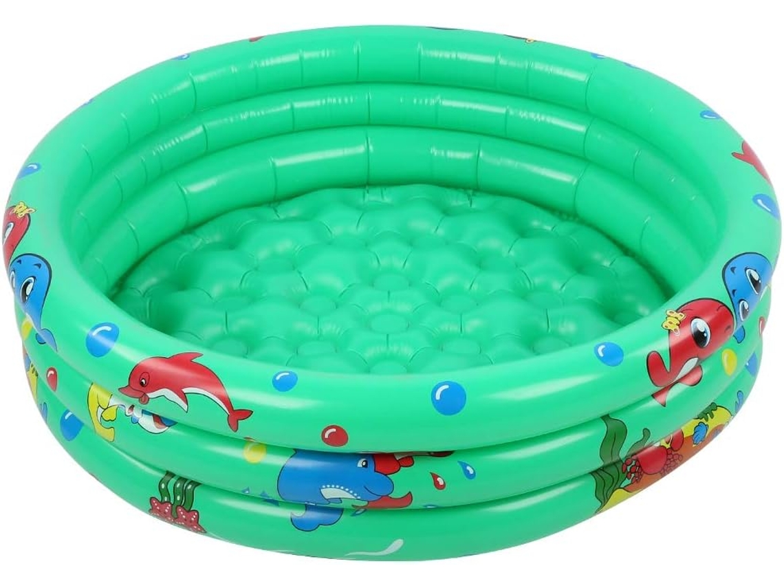 Piscina Redonda com 3 Anéis Decorativos, Piscina de Bolinhas, Inflável Redonda, Portátil para Uso CHABERLU