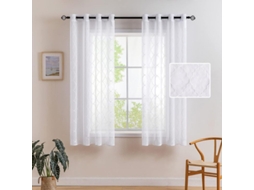 Cortinas Translúcidas Linjou 2 Painéis Cor Única 140x175cm Branco para Quarto Sala | S/MARCA