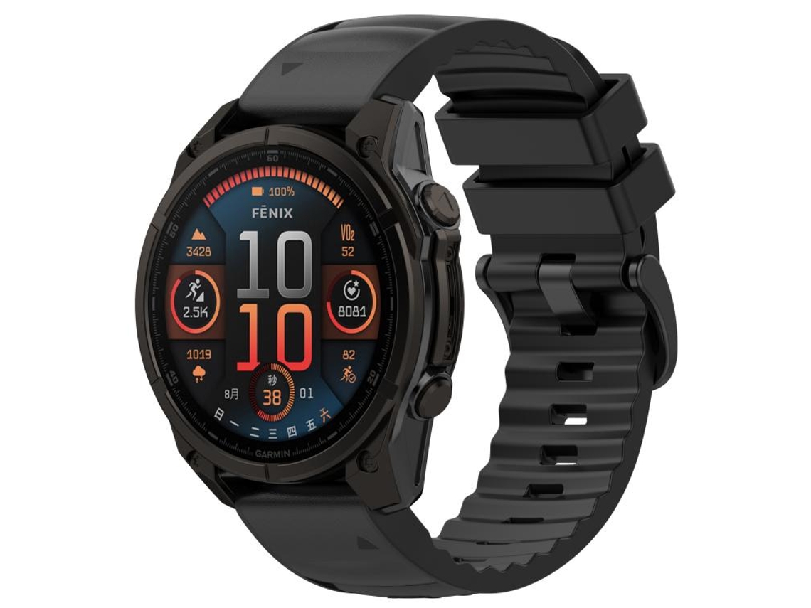 Bracelete Para Garmin (22mm) - Silicone E Nylon Híbrido Com Couro - Liberação Rápida - Duas Cores Couro Preto + Silicone