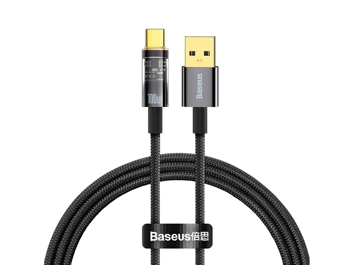 Cabo de Carregamento Rápido de Dados Usb-C com Desativação Automática 100 W BASEUS Explorer Series