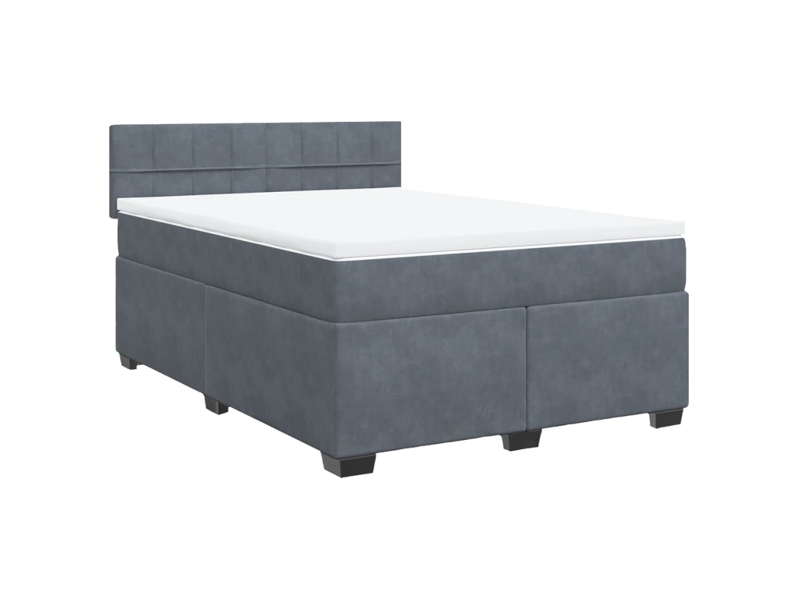 Box Spring Bed, Box Spring Beds Vidaxl Cinzeto Veludo (140 X 190 Cm)
