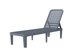 Espreguiçadeira Reclinável De Jardim Exterior Com Encosto Ajustável Em 4 Posições E Estrutura De Pp 191x55x35,5 Cm Cinzento Escuro