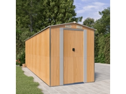 Vidaxl Abrigo De Jardim 192x606x223 Cm Aço Galvanizado Castanho