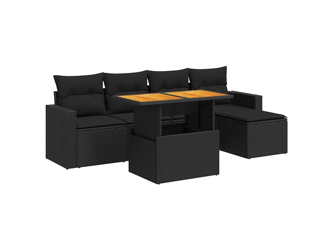 Garden Sofa Set, Garden Sofa Sets Vidaxl Preto Rattan / Vime (n/a)