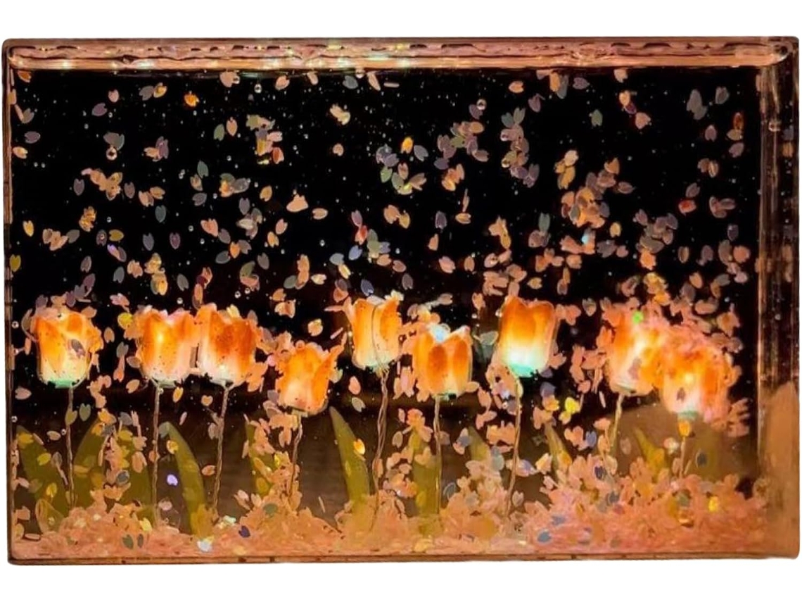 Abajur Genérico Em Formato De Flor, Abajur De Mesa Com Pétalas, Abajur De Cabeceira, Luminária Noturna Robusta Para