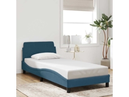 Vidaxl Estrutura De Cama Com Cabeceira Dover 80x200 Cm Veludo Azul