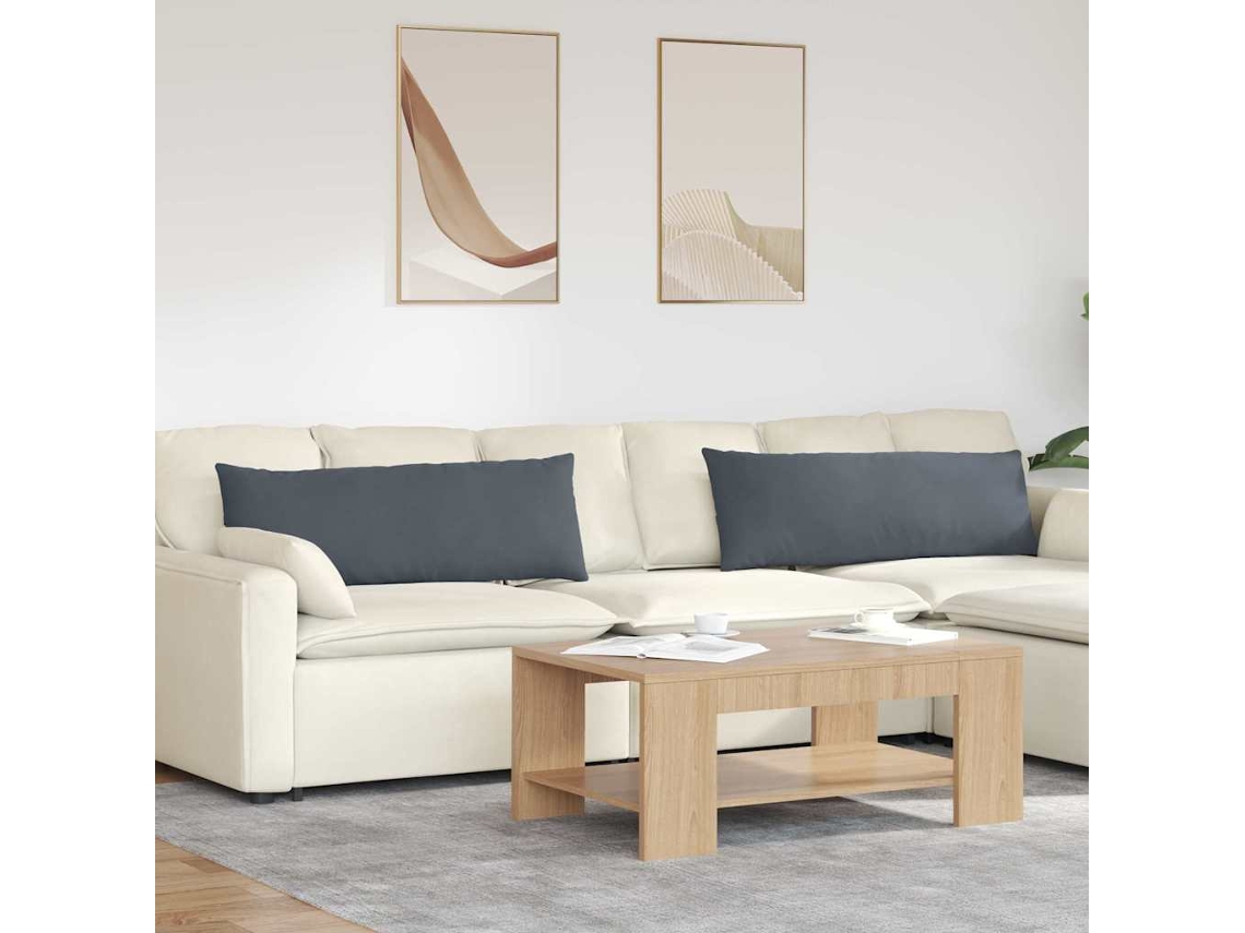 Vidaxl Travesseiros De Sofá 2 Pcs Cinza Escuro 120 X 40 Cm