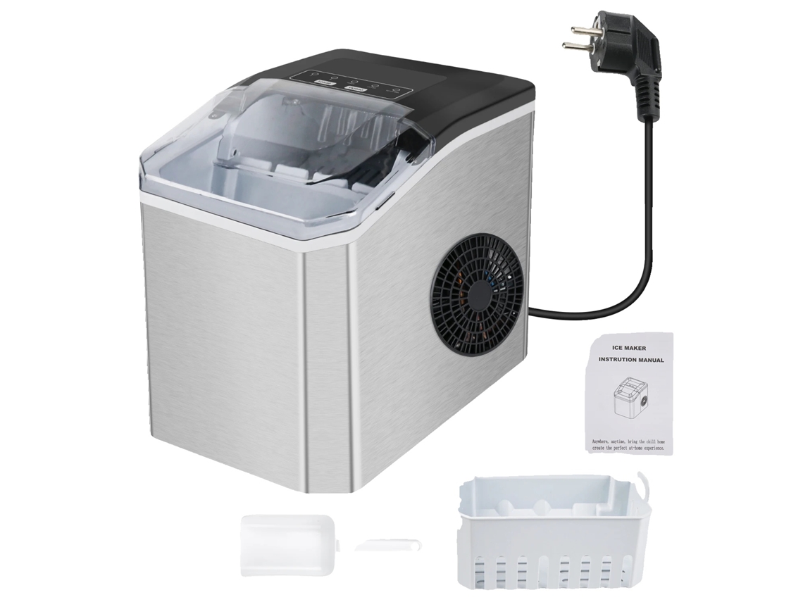 Máquina De Gelo Elétrica, Produção Rápida De Gelo, Design Compacto, Prata, Eu Oem