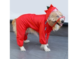 Capa De Chuva Canina, Com Capuz, Impermeável, Leve, Em Pu