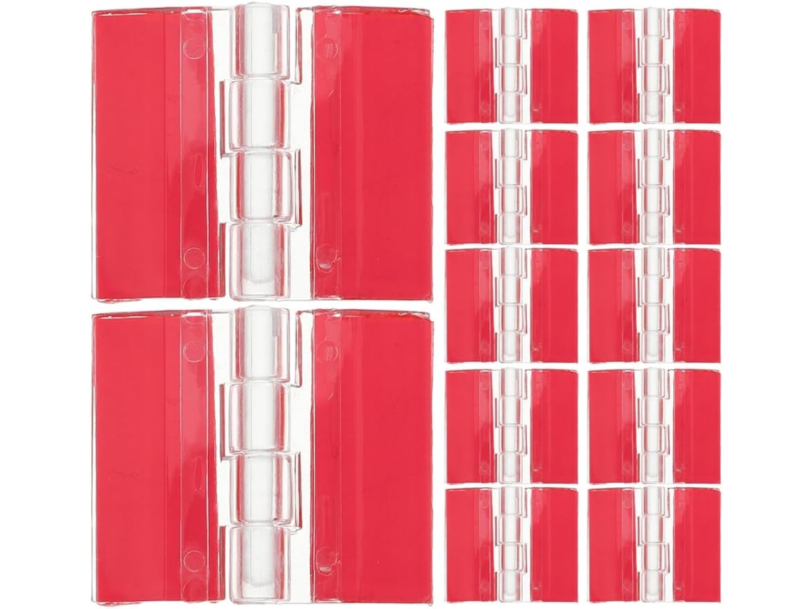 Toddmomy Conjunto De 12 Mini Dobradiças Autoadesivas Acrílico, 25x35mm, Para Artesanato, Portas De Armários E Tampas