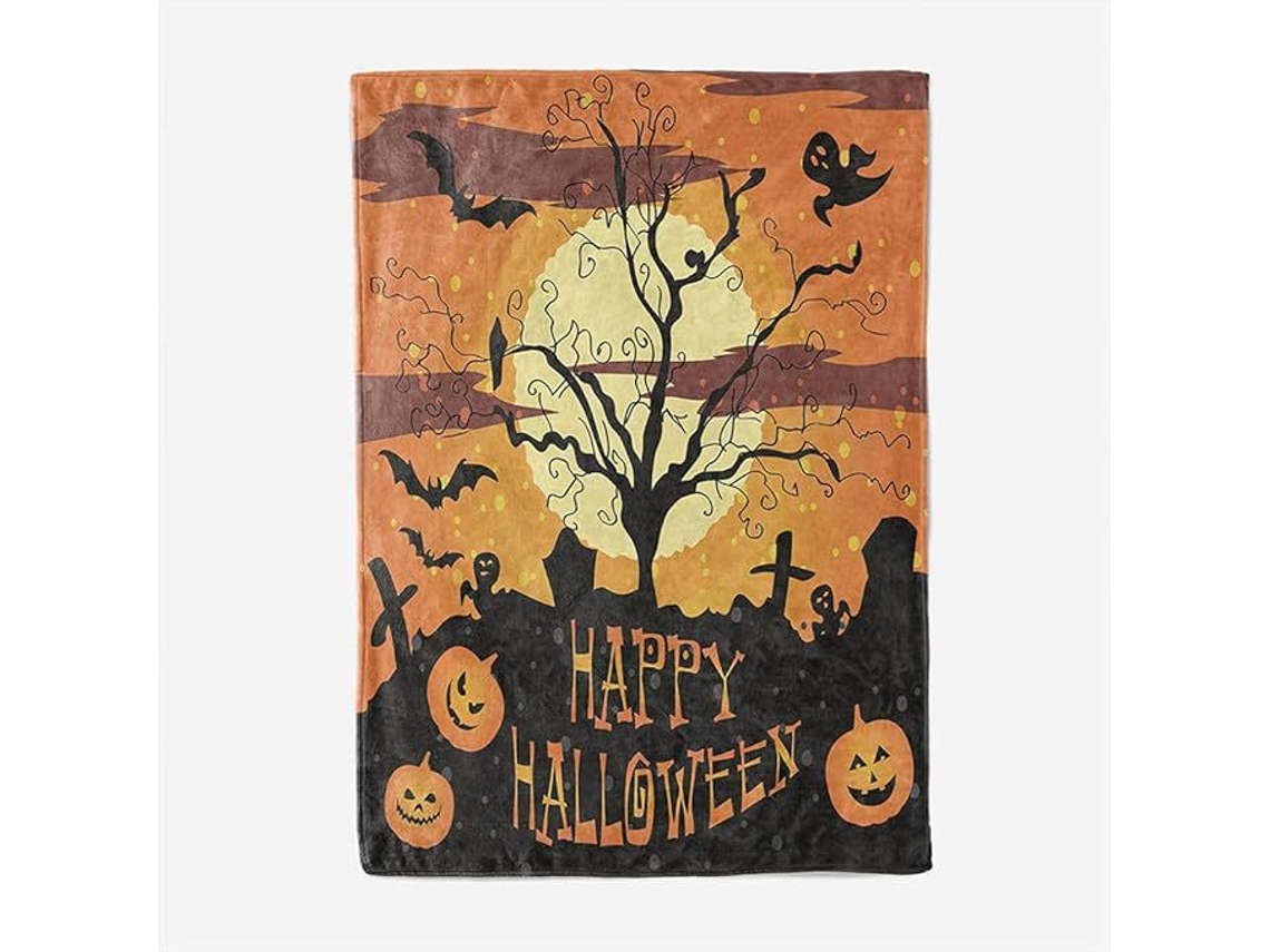 Cobertor De Halloween - Cobertor De Pelúcia De Halloween - Decoração De Halloween Em Flanela Cinza Aconchegante Para Festa, Sofá-c-aquaforge
