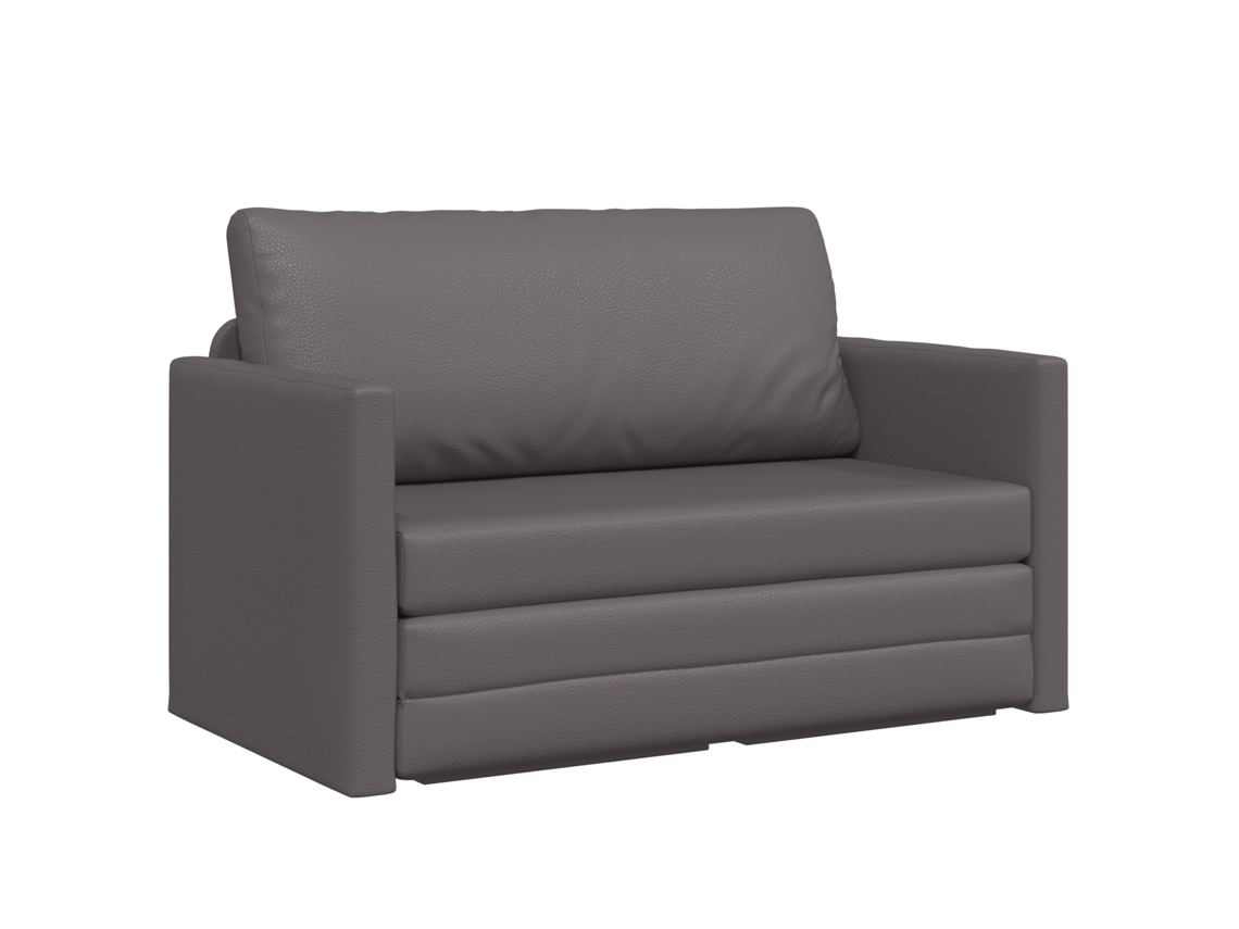 Conjunto 1 Sofá-cama Vidaxl Cinzento Couro Sintético (124 X 71 X 78 Cm)
