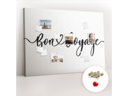 Painel De Cortiça Para Parede Inscrição "bon Voyage" Para O Corredor Espelharte (140x100 Cm)