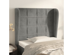 Vidaxl Cabeceira Cama C/ Abas Veludo 103x23x118/128 Cm Cinzento-claro