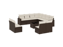 Garden Sofa Set, Garden Sofa Sets Vidaxl Marrom Rattan / Vime (n/a)
