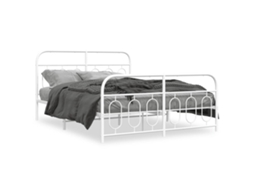 Estrutura de Cama com Cabeceira e Pés Metal Branco MAISON EXCLUSIVE 140x200 cm