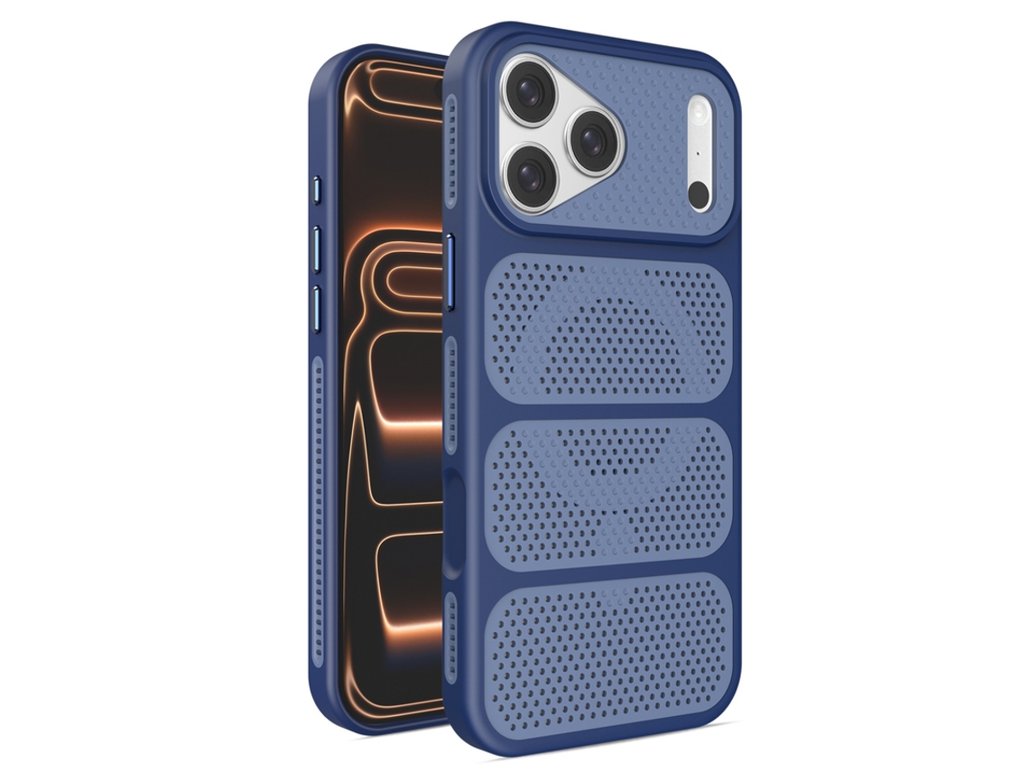Capa Para Iphone 17 Pro Max Híbrido Magnético Azul Czhhmart
