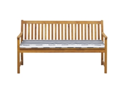 Banco De Jardín Con Cojín Beliani Vivara De Madera De Acacia Certificada Marrón 160x61x88