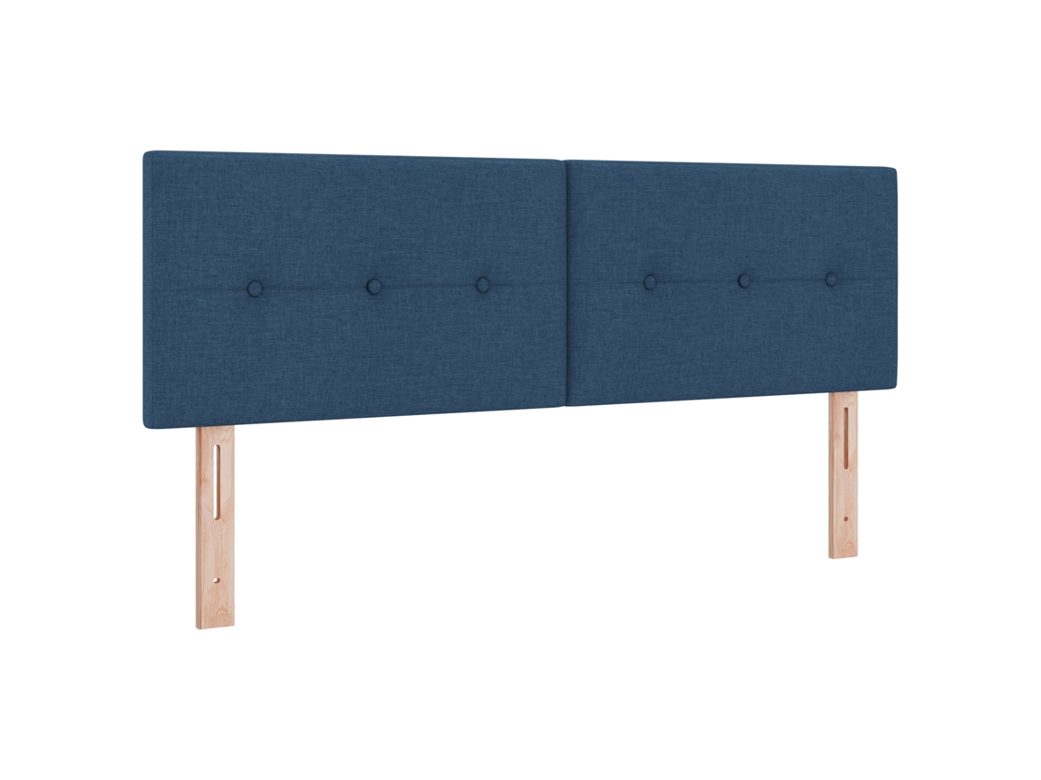 Conjunto 1 Cabeceira De Cama Estofada Vidaxl Azul Tecido (144 Cm)